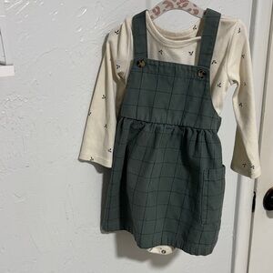 Carter's Green Checkered Dress with Cream Shirt